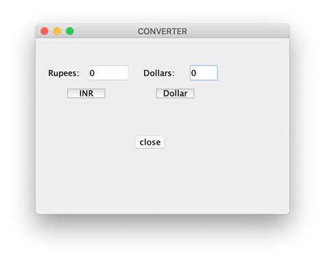 currency converter java|Java program to convert Currency using AWT.